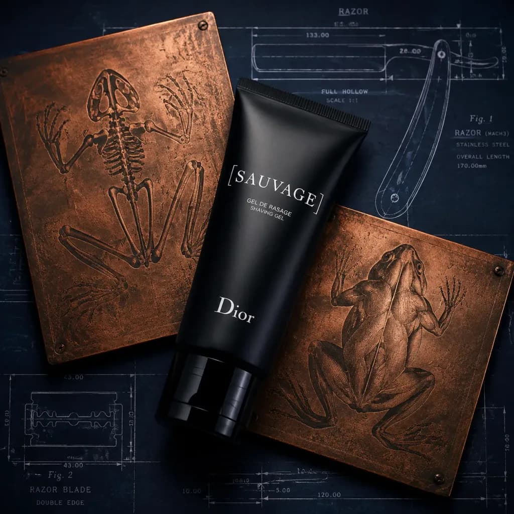Matte Black Shaving Gel Flat Lay