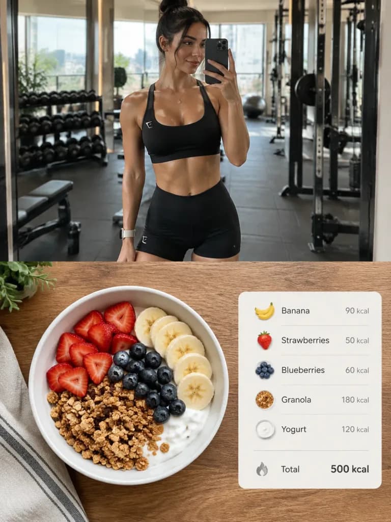 Fitness Lifestyle Split Poster with Infographic