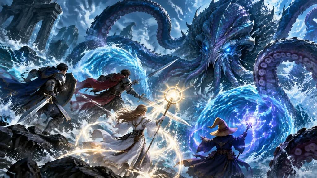 FFパーティ vs クラーケンの決戦