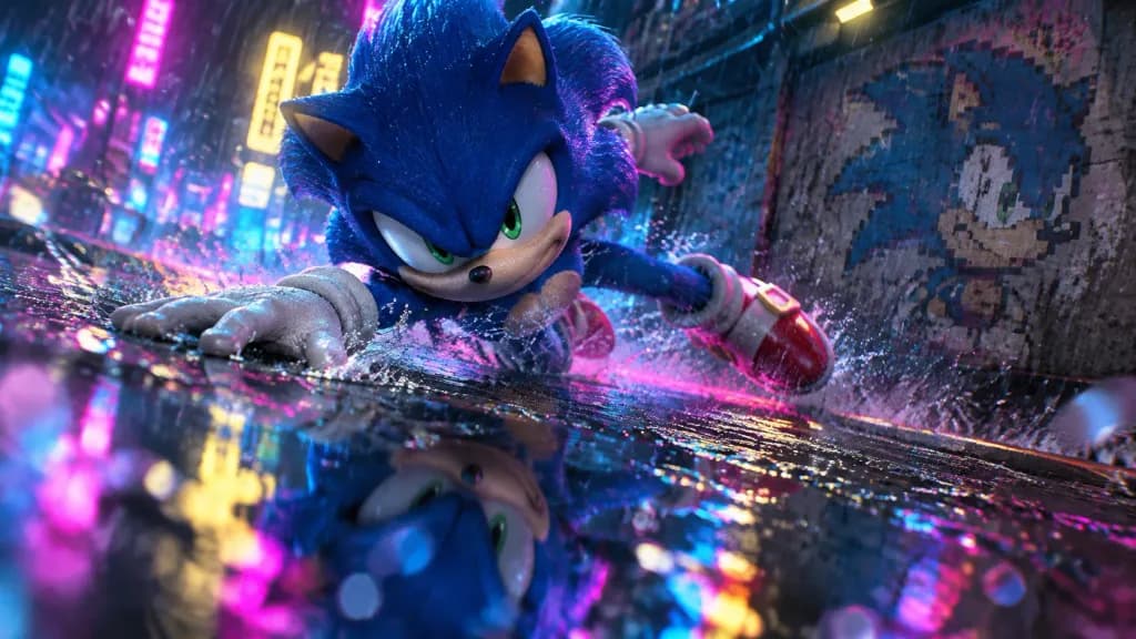 Cyberpunk Neon Rain High-Speed Slide