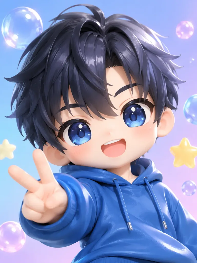 3D Glossy Anime Chibi Portrait