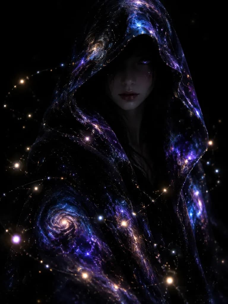 Cosmic Galaxy Cloak Portrait