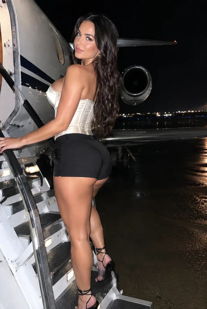 Night Flash Portrait on Private Jet Stairs