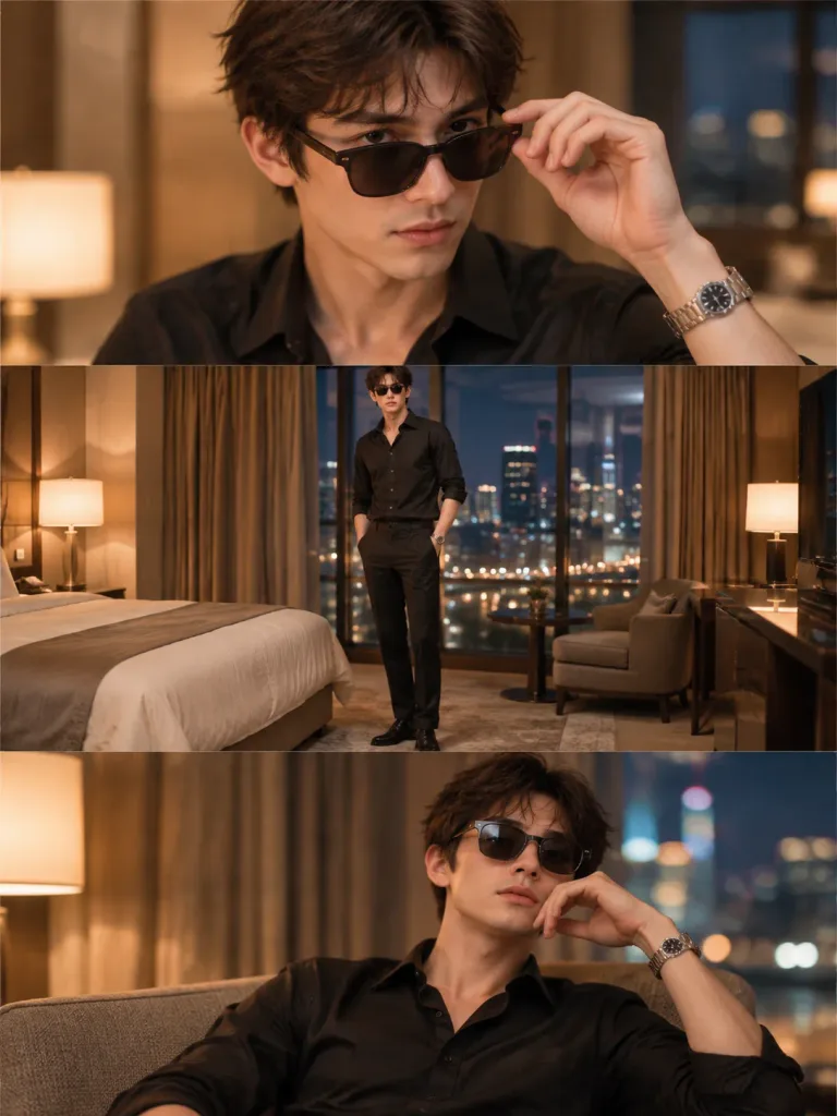 Three-Panel Hotel Lifestyle Portrait