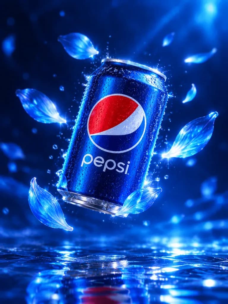 Floating Soda Can with Glowing Petals