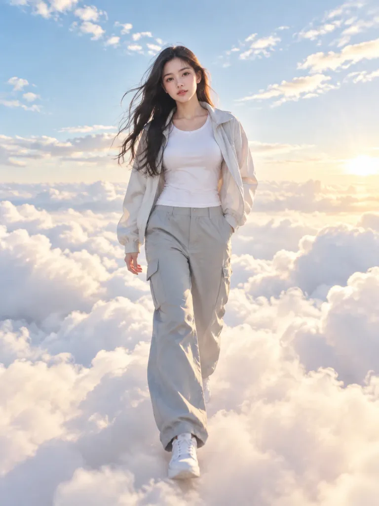 Dreamy Cloud Walk Portrait