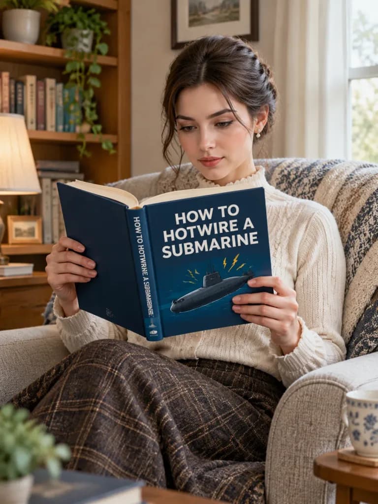 Woman Reading Absurd Book