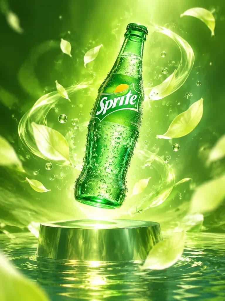 Floating Sprite Bottle in Neon Cosmos