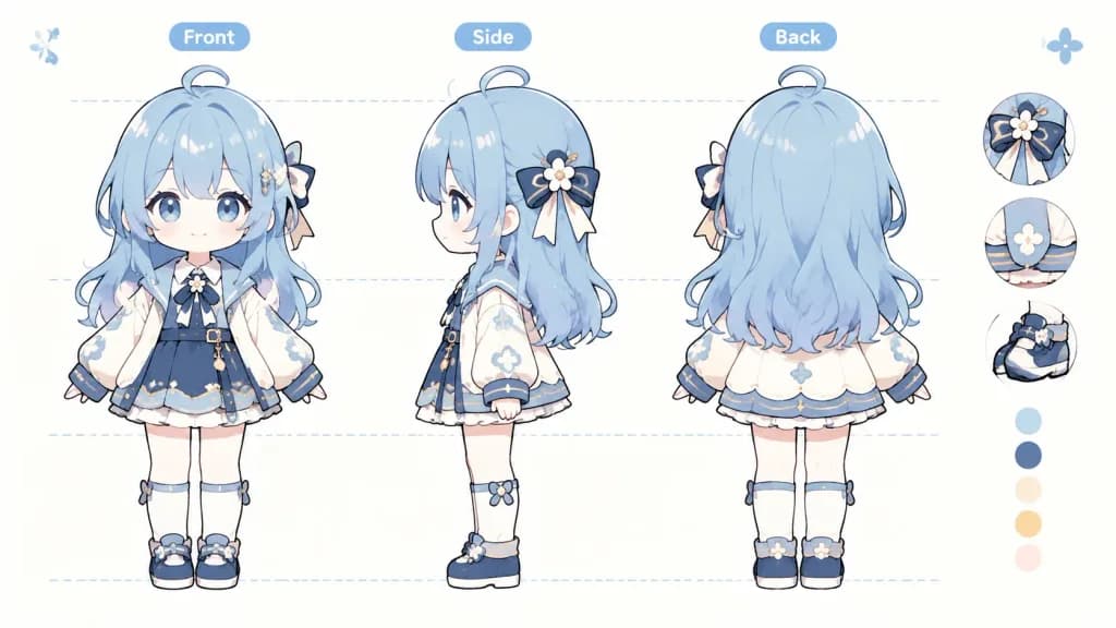 Anime Character Turnaround Sheet