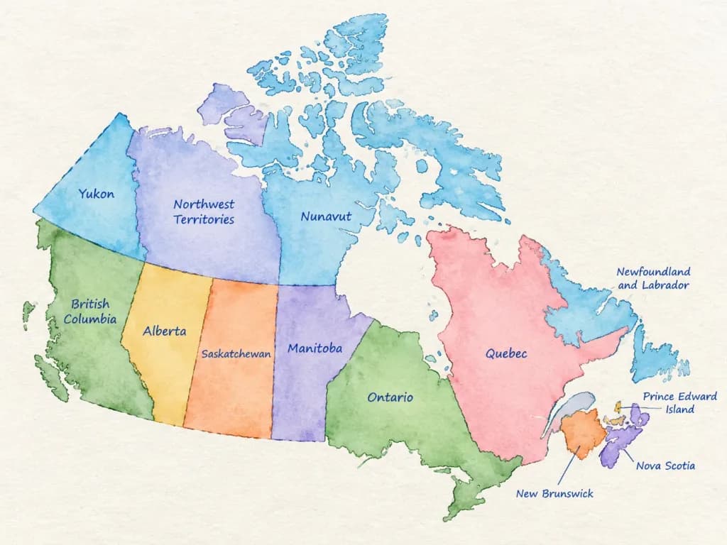 Watercolor Administrative Country Map