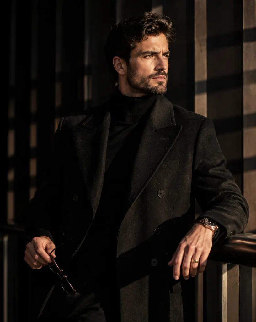 Editorial Portrait of Man Leaning on Rail