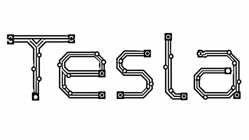 PCB Trace Typographic Schematic