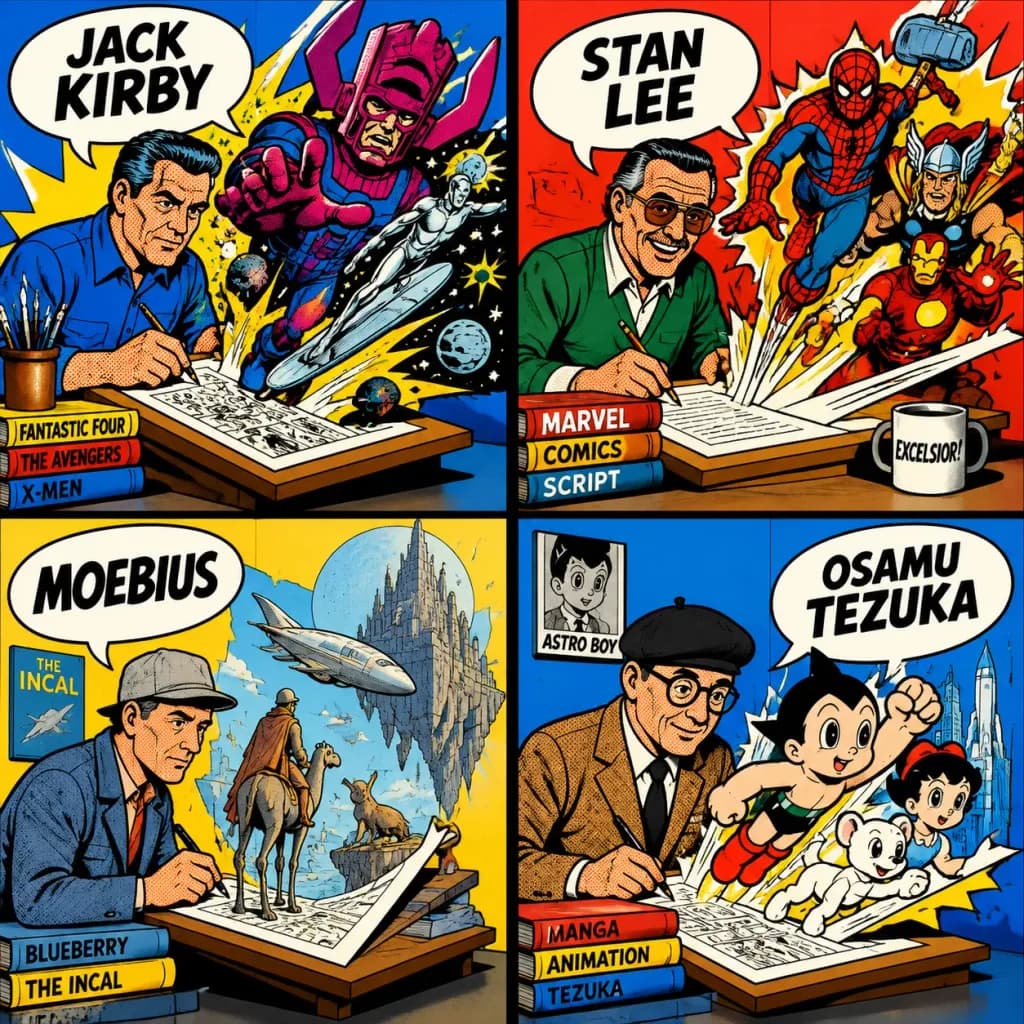 Legendary Comic Artists 3D Diorama Grid