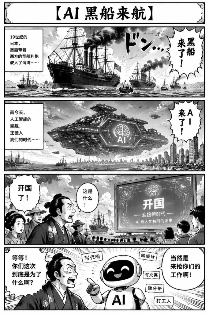 AI黒船来航 4コマ漫画