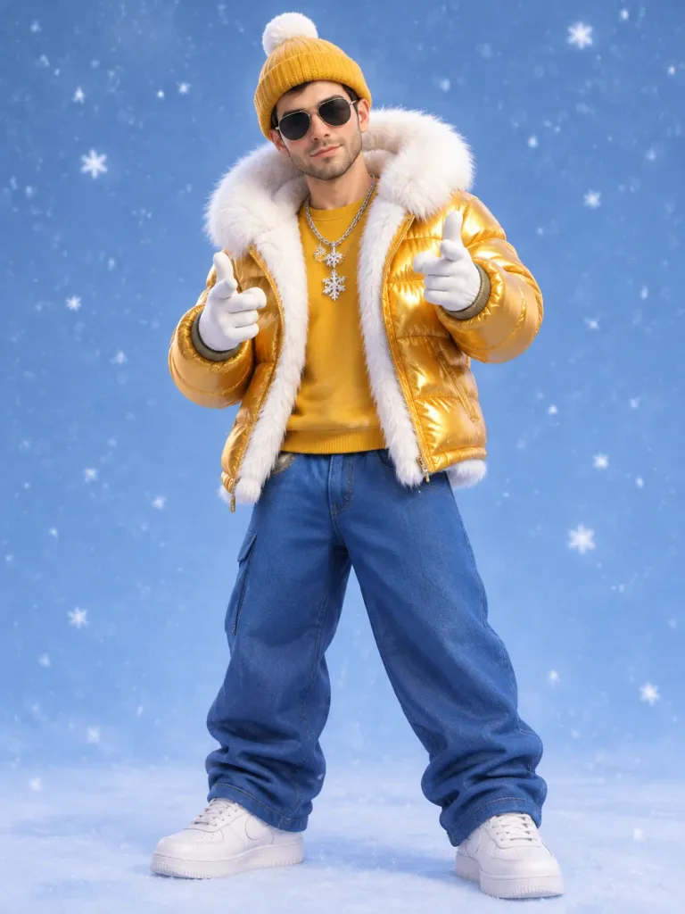 Stylized 3D Winter Streetwear Character