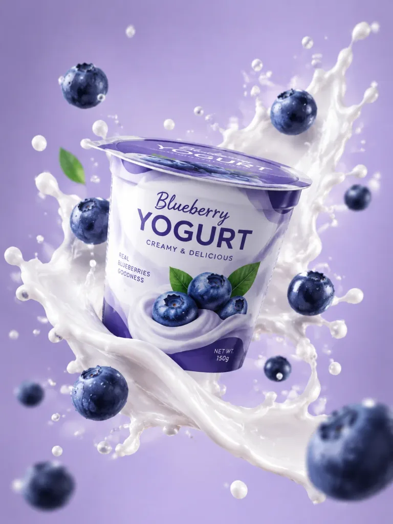 Floating Blueberry Yogurt Product Shot