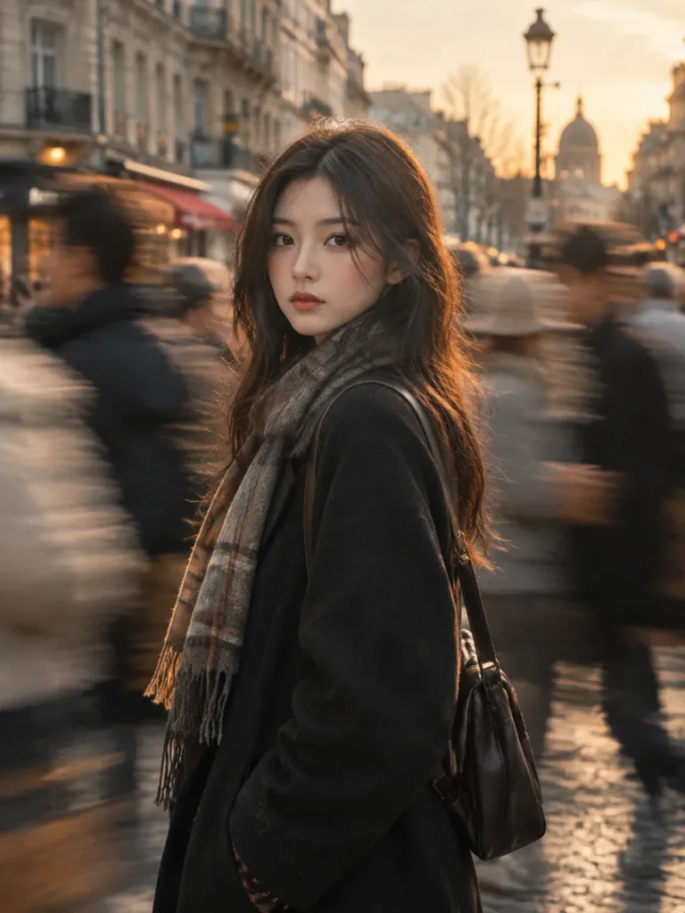 모션 블러 시네마틱 거리 인물 사진