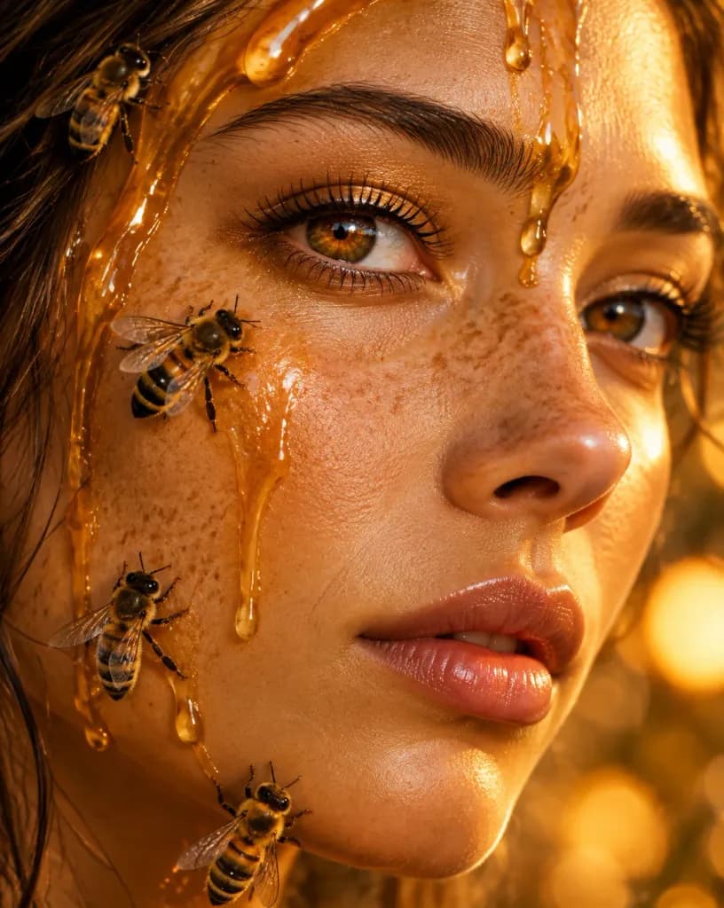 Close-Up Portrait in Golden Honey