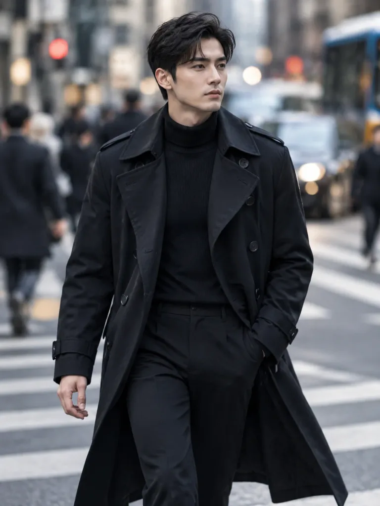 Cinematic Street Portrait of Elegant Man