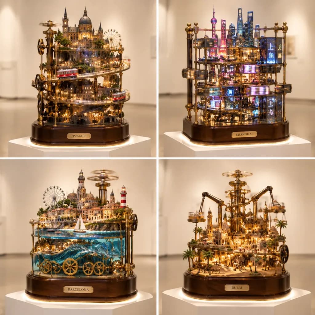 Cities as Miniature Kinetic Sculptures Grid