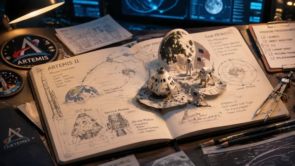 Artemis II Mission Journal Diorama