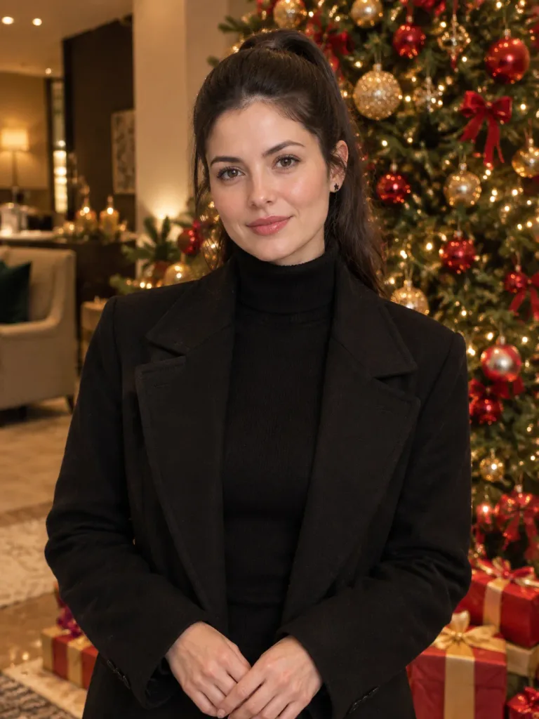 Festive Christmas Tree Indoor Portrait
