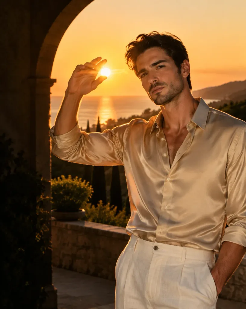 Mediterranean Golden Hour Editorial Portrait