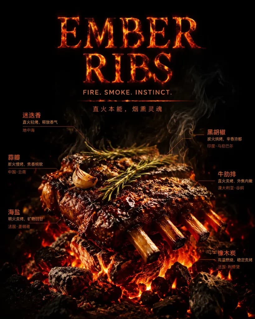 Live Fire Gourmet Dish on Embers