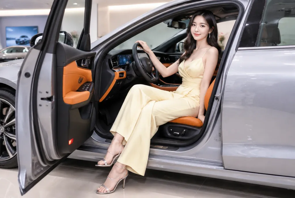Người phụ nữ thanh lịch trong xe sang