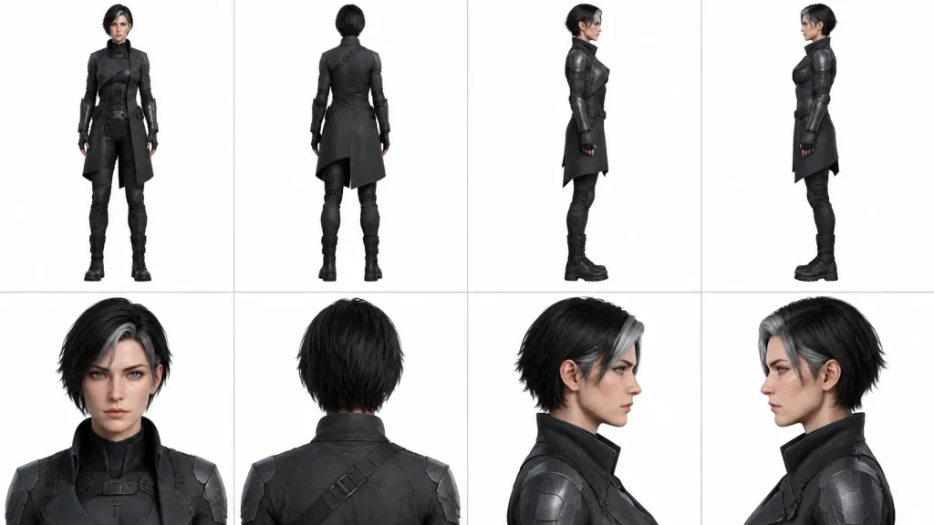 Photoreal Sci-Fi Operative Reference Sheet