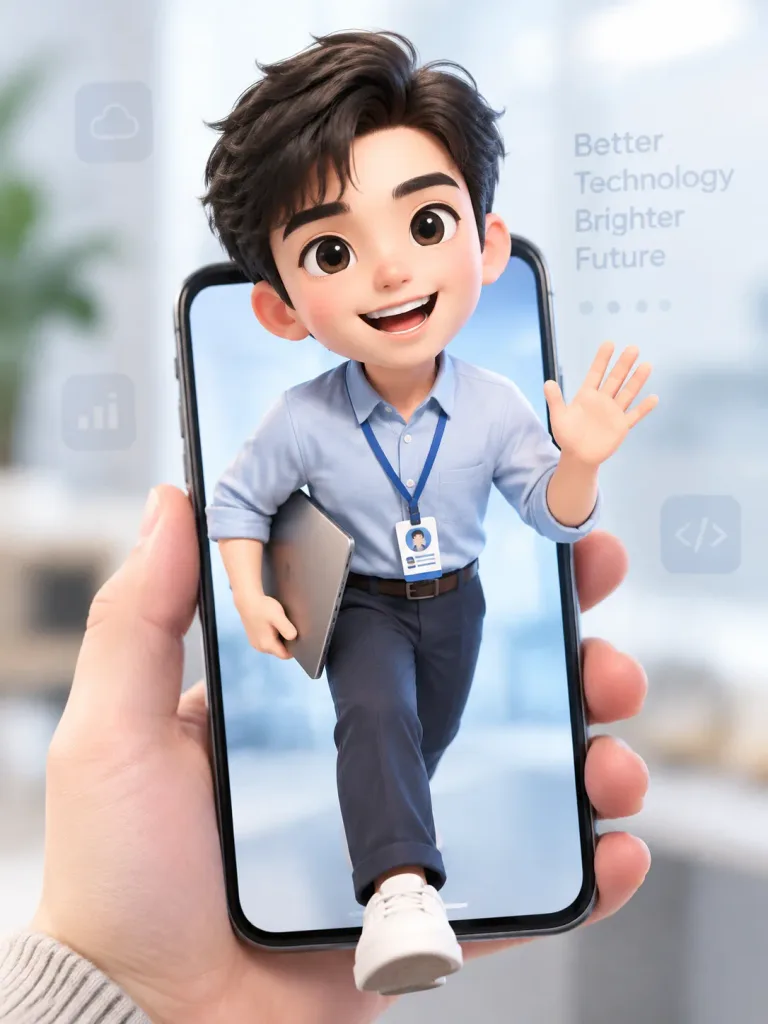 3D Pop-Out Phone Caricature