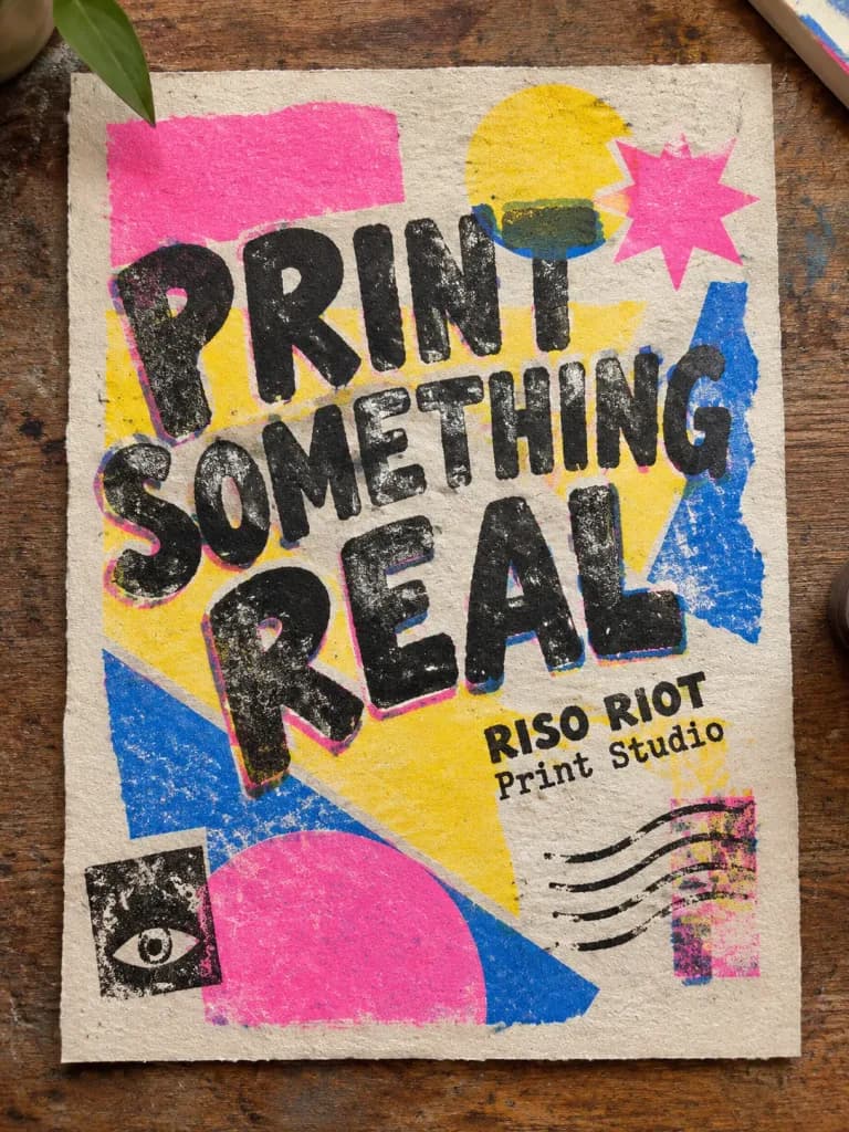 Tactile Risograph Studio Art Poster