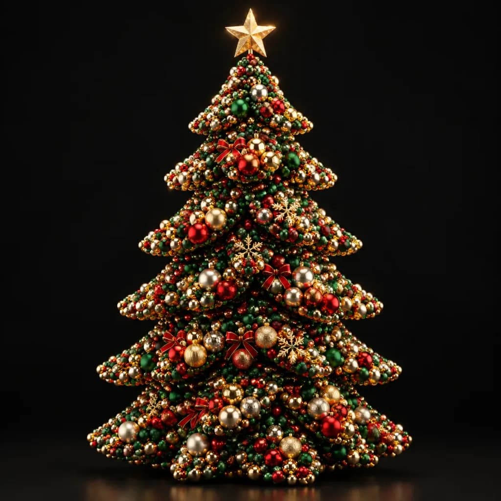 Christmas Bauble 3D Pointillism Sculpture