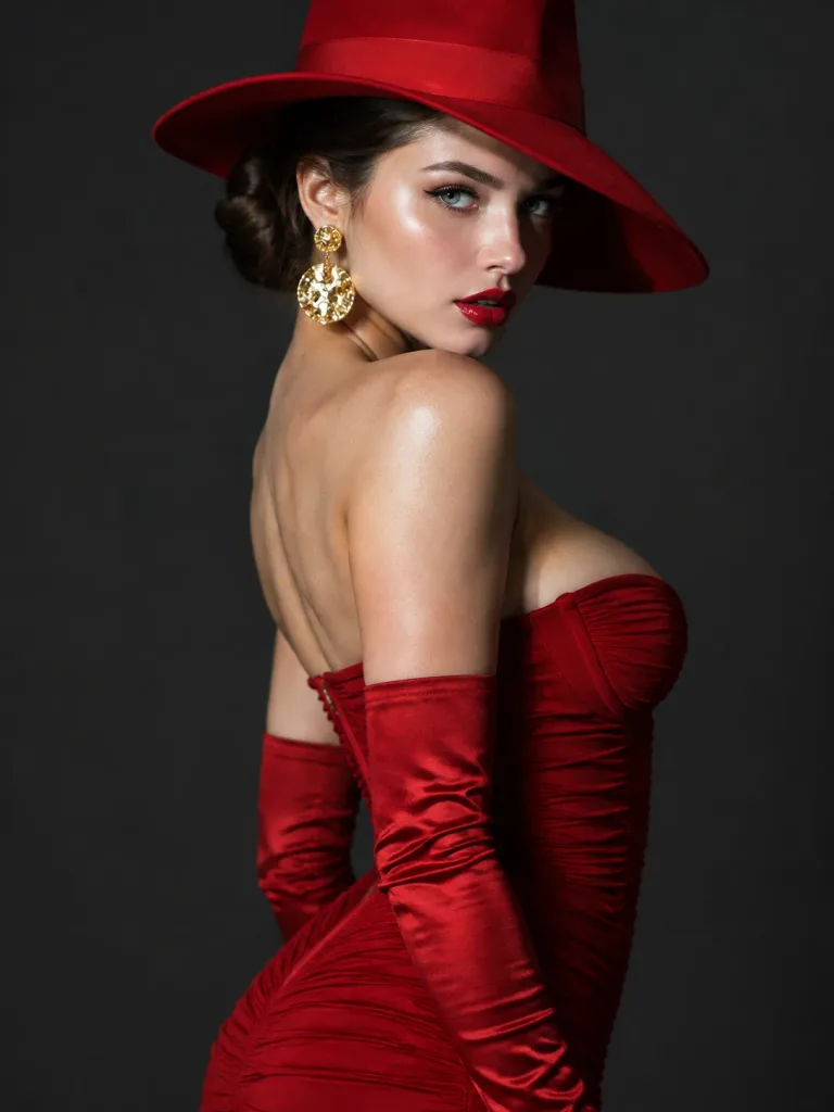 Chân Dung Studio Thời Trang Váy Đỏ Quyến Rũ