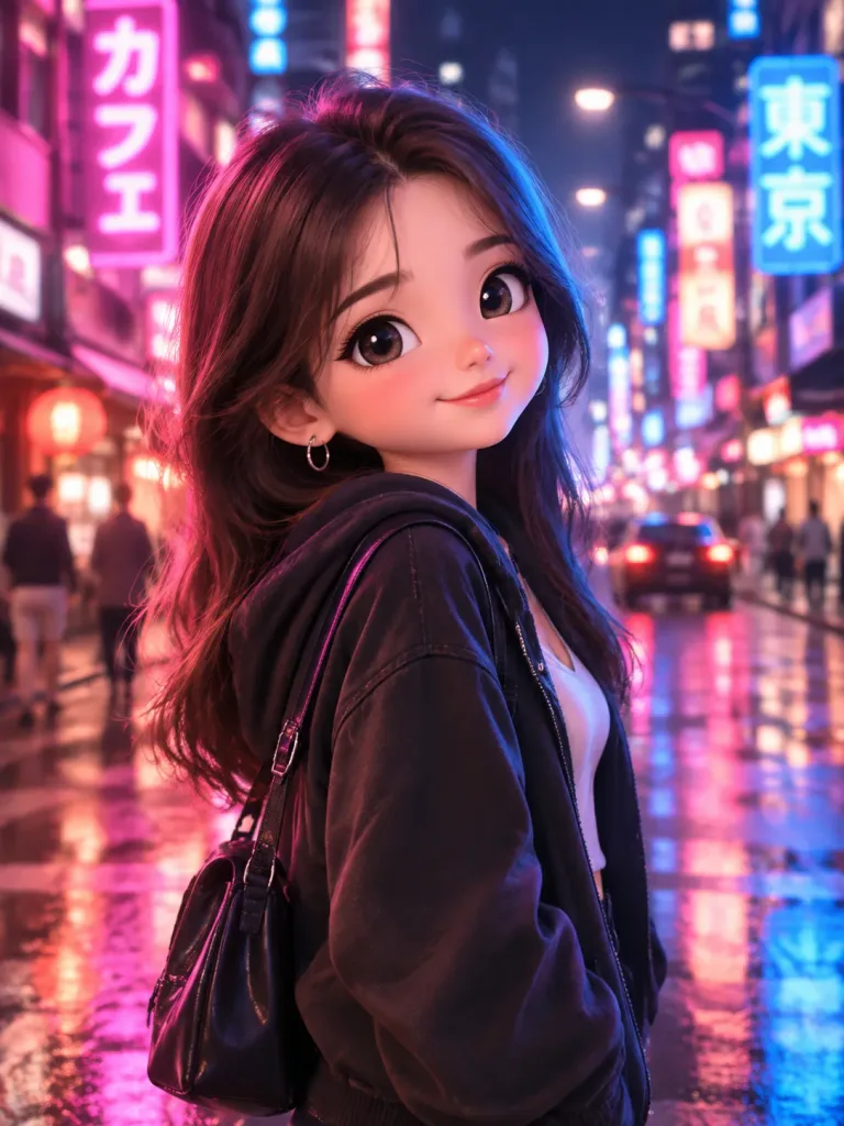 네온 스타일 3D 유명인 캐리커처