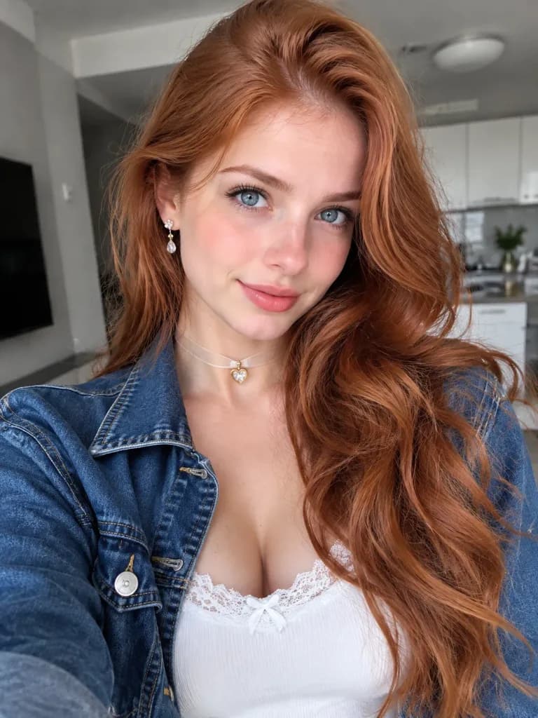 Ginger Hair Influencer Selfie Portrait