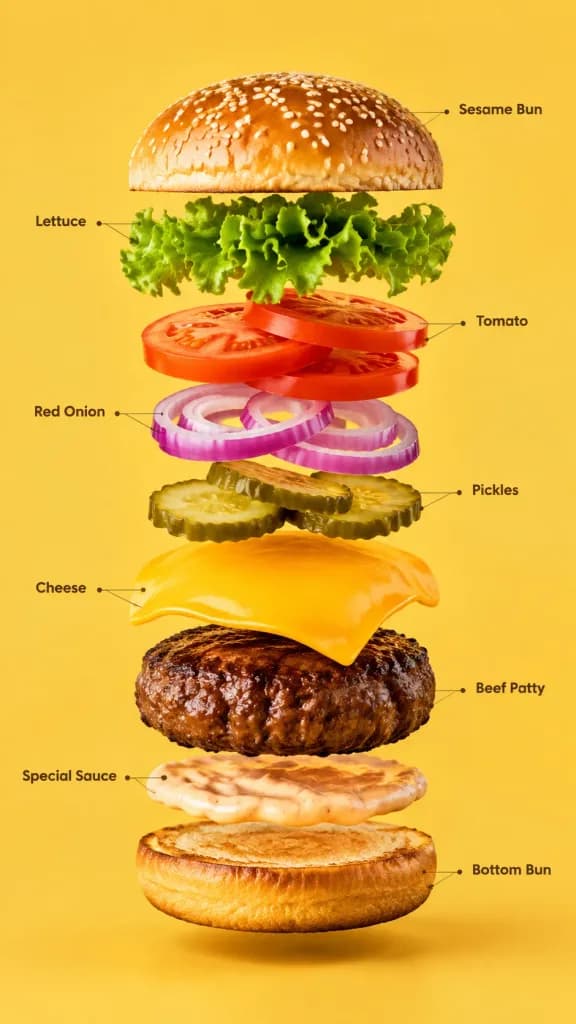 Vertical Exploded Food Ingredient Infographic