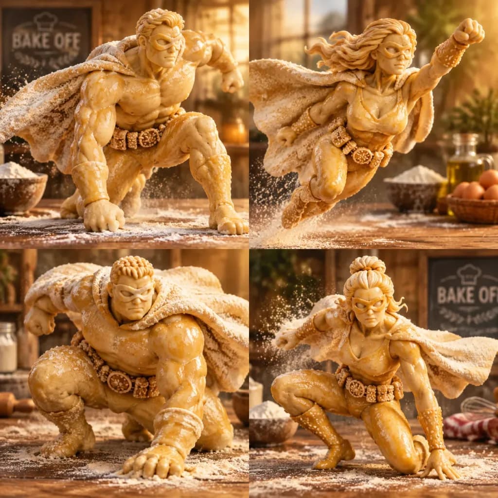 生パン生地のスーパーヒーローグリッド