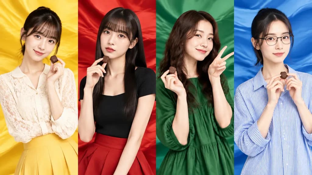 Four-Panel Vibrant Color Commercial Portrait