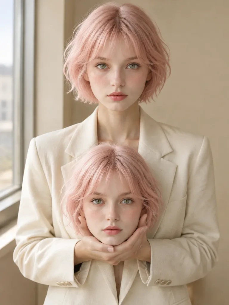 Surreal Double Portrait with Detached Head