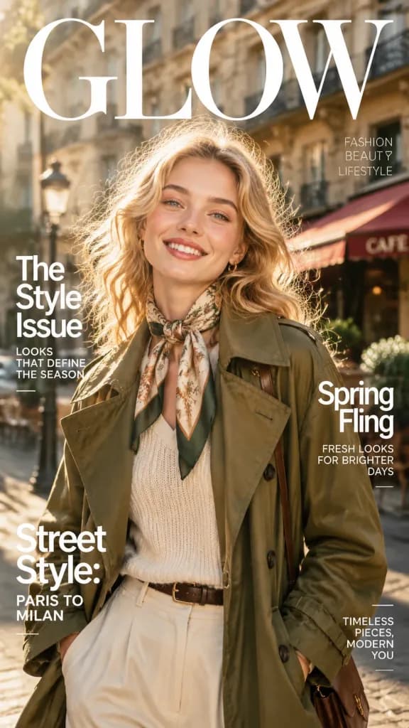 Sunlit European Street Magazine Cover