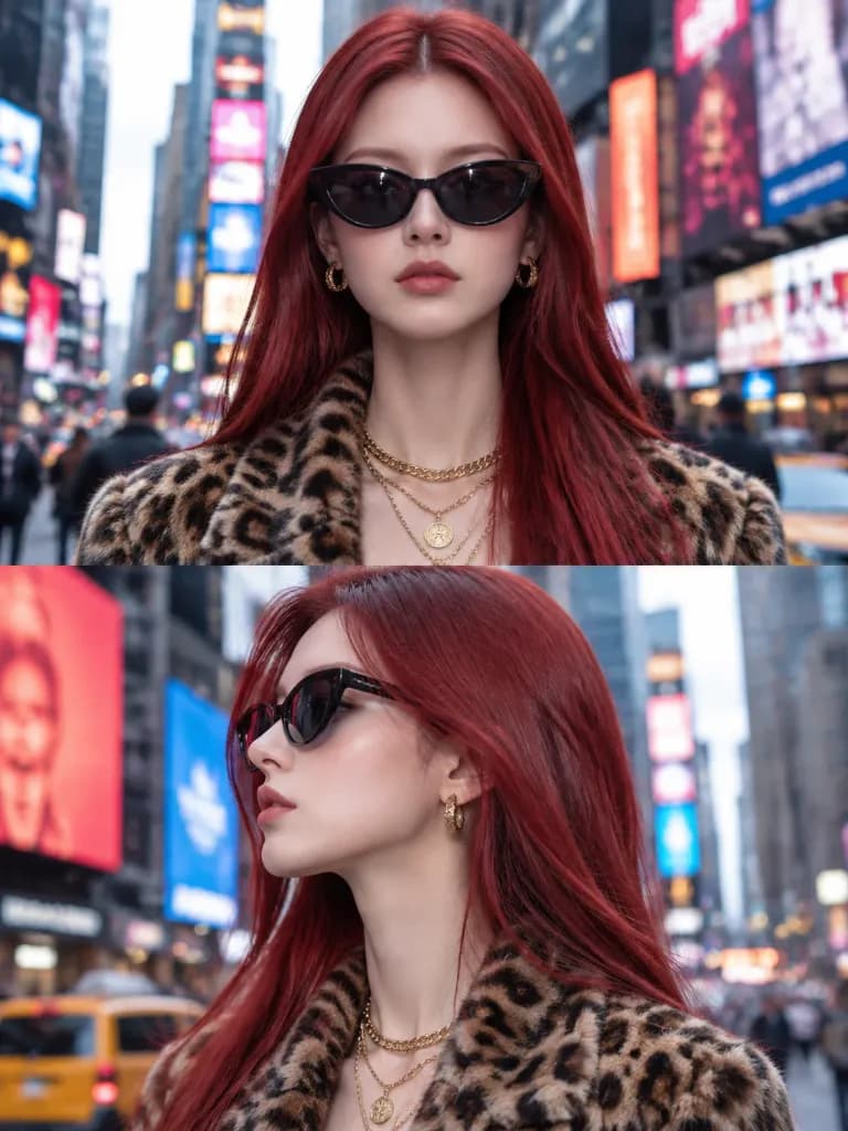 Urban Fashion Portrait in Leopard Coat