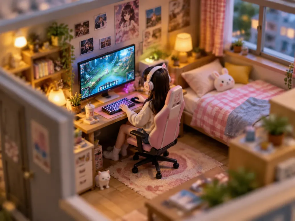 미니어처 디오라마 방 장면