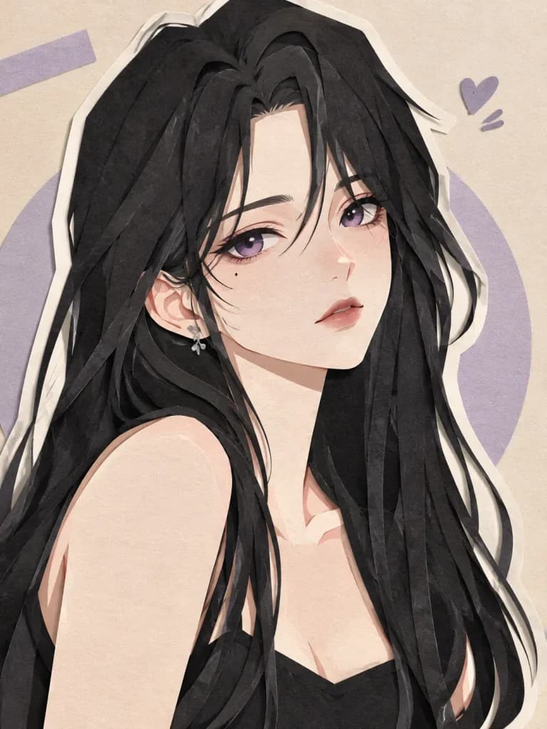 레이어드 페이퍼 컷아웃 초상화