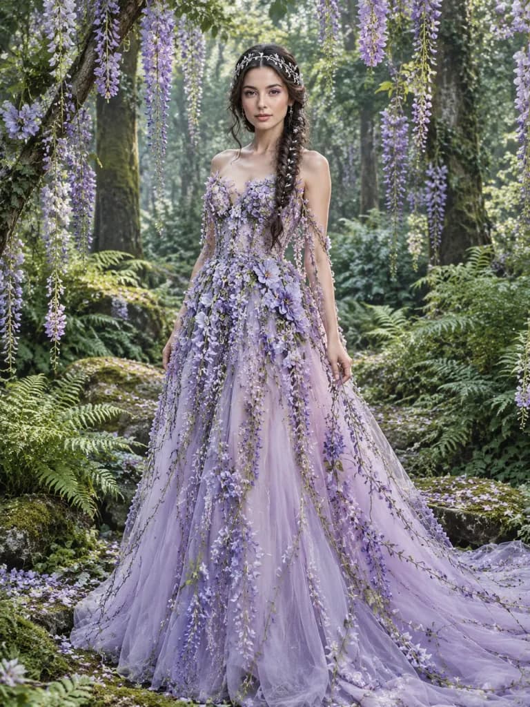 Botanical Haute Couture Forest Portrait
