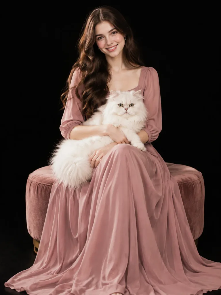 Studio Portrait with Persian Cat