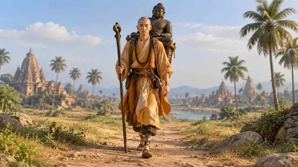 3D Game Character Walking in Landscape