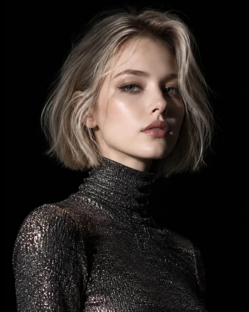 Elegancki portret studyjny w oświetleniu Rembrandta