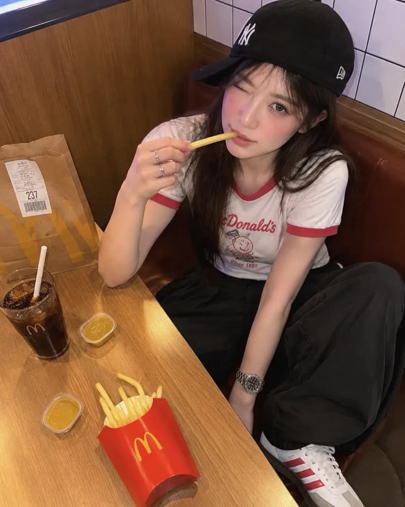 맥도날드 부스에서의 캐주얼한 일상