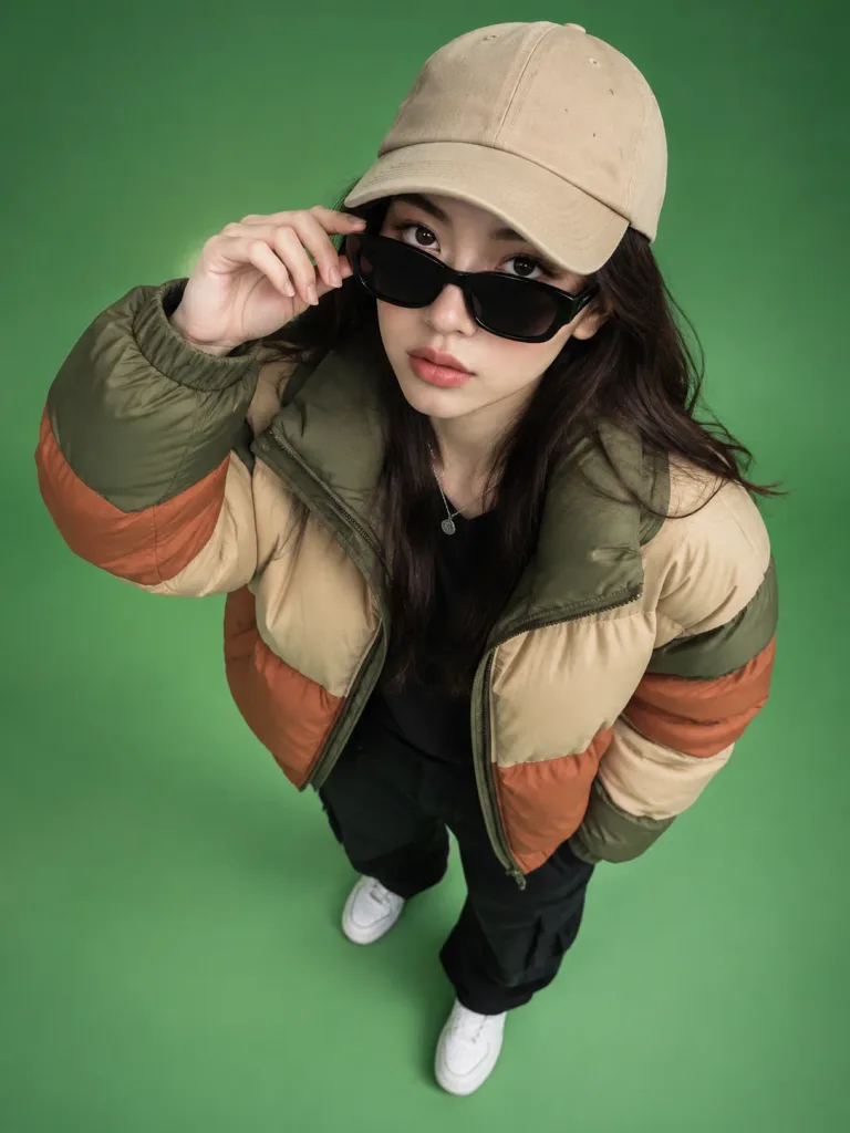 High-Angle Fisheye Streetwear Portrait
